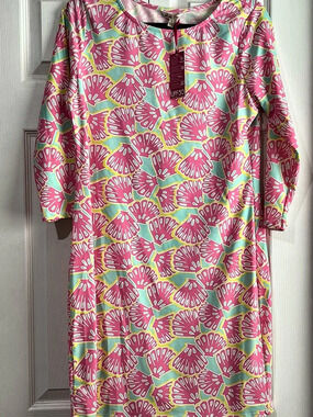 🧡🩷🆕 All for Color Shellicious Lakeside Drive Floral Mini Dress Pink Large